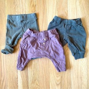 3 Pairs/Lot Newborn Infant Drop Crotch Joggers
